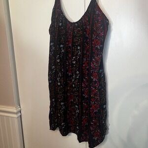 Volcom Sundress Women's Printed Sleeveless Summer Short Dress Strappy  Sz L/14